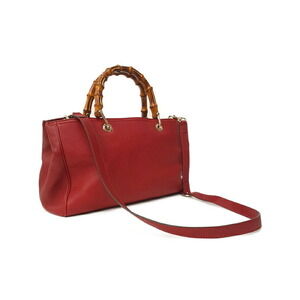 Gucci Bag Leather Tote Shopper 2way Bamboo